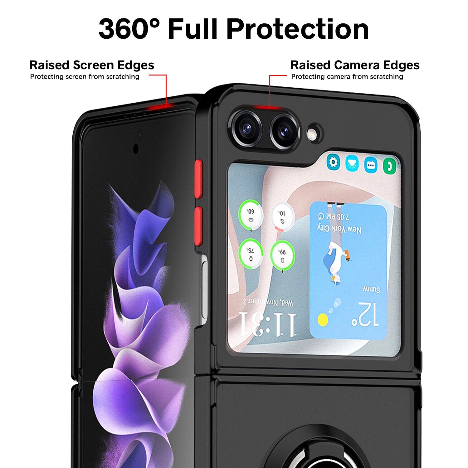 Matte Ring Case for Samsung Galaxy Z Flip 5 5G Matte Ring Case for Samsung Galaxy Z Flip 5 5G